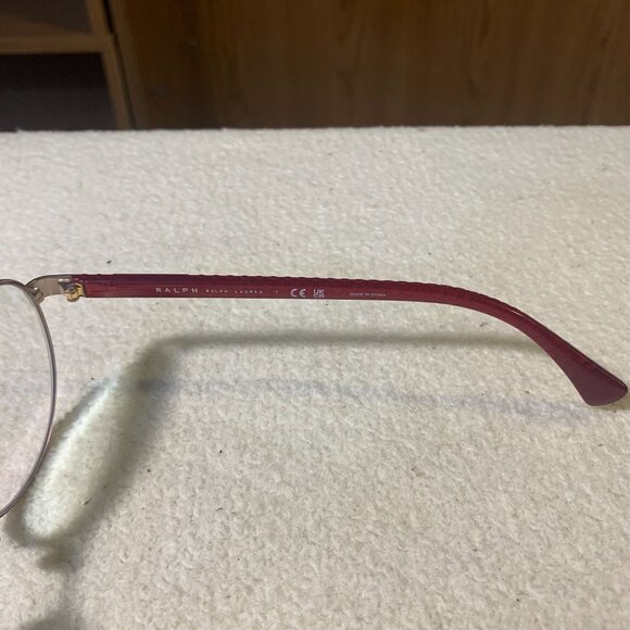 Ralph Ralph Lauren Eyeglasses RA6050 53-17 140 Red Gold Frames With Case - Picture 6 of 10